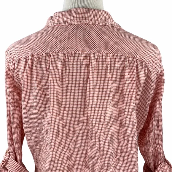 C&C California Raspberry Gingham Print Button Down Shirt - Picture 8 of 14